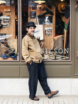 「アイテム（ブーツ）」を使った、ヤギハシカズヒロさん（メンズ・182cm）の秋コーディネート