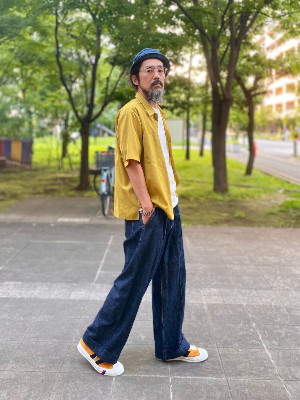 glamb（グラム）の「Crease Stitch Denim / クリースステッチデニム 