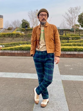 「ZDA（ゼットディーエー）のアイテム」を使った、ヤギハシカズヒロさん（メンズ・181cm）の春コーディネート