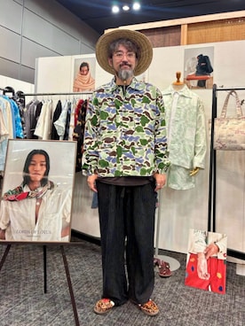 「adidas Originals（アディダスオリジナルス）のアイテム（スニーカー、ブラウン系）」を使った、ヤギハシカズヒロさん（メンズ・182cm）の夏コーディネート