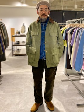 「CHAPS（チャップス）のアイテム（パンツ）」を使った、ヤギハシカズヒロさん（メンズ・181cm）の冬コーディネート