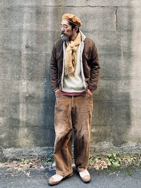「Levi's（リーバイス）のアイテム（その他アウター）」を使った、ヤギハシカズヒロさん（メンズ・181cm）の冬コーディネート