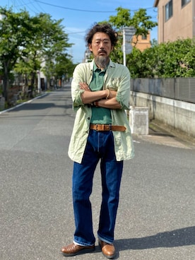 「RED WING（レッドウィング）のアイテム（その他シューズ）」を使った、ヤギハシカズヒロさん（メンズ・181cm）の春コーディネート
