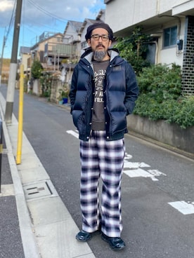「Buzz Rickson's（バズリクソンズ）のアイテム（スウェット）」を使った、ヤギハシカズヒロさん（メンズ・181cm）の冬コーディネート