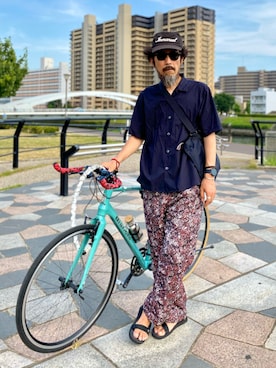 「KLATTERMUSEN（クレッタルムーセン）のアイテム」を使った、ヤギハシカズヒロさん（メンズ・181cm）の夏コーディネート