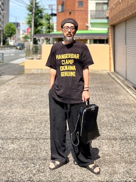 「アイテム（スラックス）」を使った、ヤギハシカズヒロさん（メンズ・182cm）の夏コーディネート