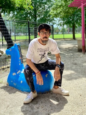 「POWELL PERALTA（パウエルペラルタ）のアイテム」を使った、ヤギハシカズヒロさん（メンズ・181cm）の秋コーディネート