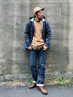 「RED WING（レッドウィング）のアイテム（その他シューズ）」を使った、ヤギハシカズヒロさん（メンズ・181cm）の冬コーディネート