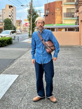 「アイテム（シャツ/ブラウス）」を使った、ヤギハシカズヒロさん（メンズ・182cm）の秋コーディネート