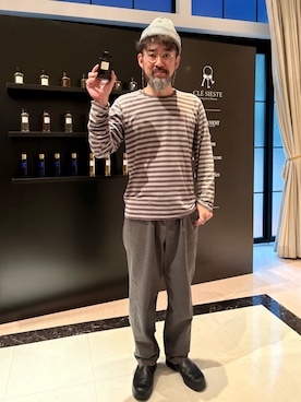 「agnes b.（アニエスベー）のアイテム」を使った、ヤギハシカズヒロさん（メンズ・182cm）の秋コーディネート