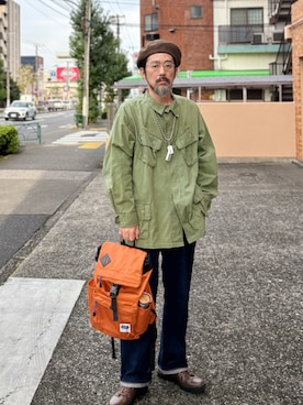 「アイテム（バックパック/リュック）」を使った、ヤギハシカズヒロさん（メンズ・182cm）の秋コーディネート