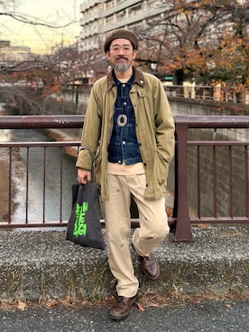 「アイテム（その他アウター）」を使った、ヤギハシカズヒロさん（メンズ・182cm）の冬コーディネート