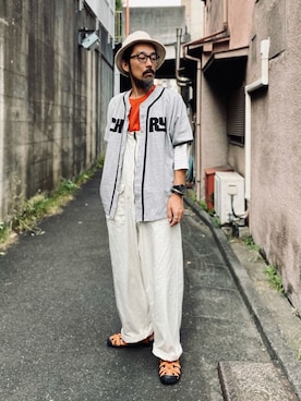 「秋トレンド2021」｜「アイテム（サロペット/オーバーオール）」を使った、ヤギハシカズヒロさん（メンズ・181cm）の秋コーディネート