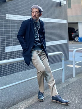 「Buzz Rickson's（バズリクソンズ）のアイテム（スウェット）」を使った、ヤギハシカズヒロさん（メンズ・181cm）の冬コーディネート