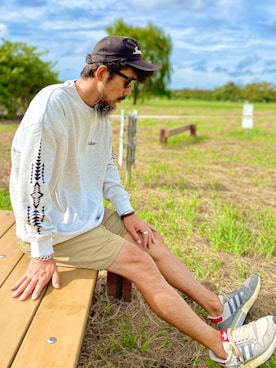 「PENDLETON（ペンドルトン）のアイテム（スウェット）」を使った、ヤギハシカズヒロさん（メンズ・181cm）の秋コーディネート