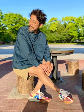 「BIG YANK（ビッグヤンク）のアイテム」を使った、ヤギハシカズヒロさん（メンズ・181cm）の春コーディネート