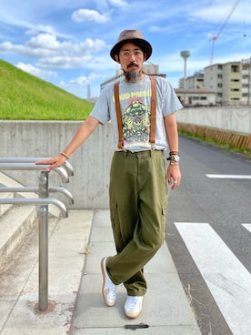 「CHAPS（チャップス）のアイテム（パンツ）」を使った、ヤギハシカズヒロさん（メンズ・181cm）の秋コーディネート