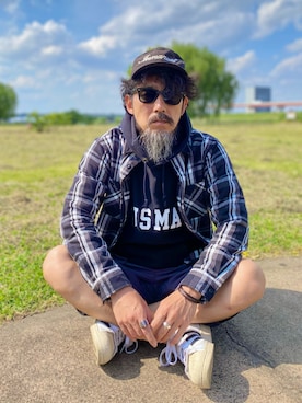 「Eddie Bauer（エディーバウアー）のアイテム（パンツ）」を使った、ヤギハシカズヒロさん（メンズ・181cm）の春コーディネート