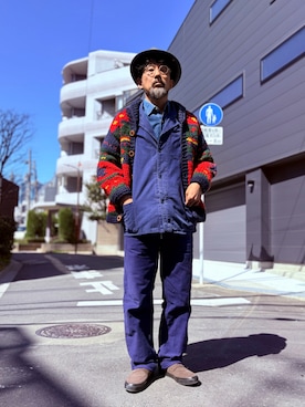 「PRO-Keds（プロケッズ）のアイテム（ローファー、ブラウン系）」を使った、ヤギハシカズヒロさん（メンズ・182cm）の春コーディネート