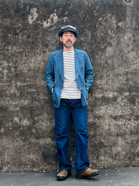 「Lee（リー）のアイテム」を使った、ヤギハシカズヒロさん（メンズ・182cm）の春コーディネート