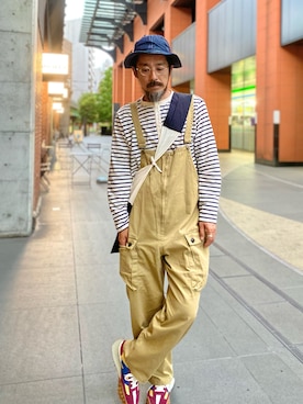 「Buzz Rickson's（バズリクソンズ）のアイテム（帽子）」を使った、ヤギハシカズヒロさん（メンズ・181cm）の春コーディネート