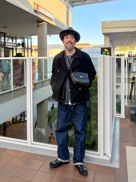 「FIDELITY（フィデリティ）のアイテム」を使った、ヤギハシカズヒロさん（メンズ・182cm）の冬コーディネート