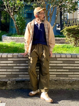 「ZDA（ゼットディーエー）のアイテム」を使った、ヤギハシカズヒロさん（メンズ・181cm）の秋コーディネート