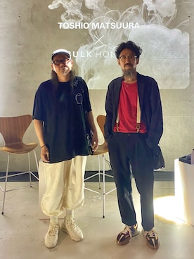 「Eddie Bauer（エディーバウアー）のアイテム（Tシャツ/カットソー）」を使った、ヤギハシカズヒロさん（メンズ・181cm）の秋コーディネート