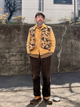 「L.L.Bean（エルエルビーン）のアイテム（ブーツ、ブラウン系）」を使った、ヤギハシカズヒロさん（メンズ・182cm）の春コーディネート