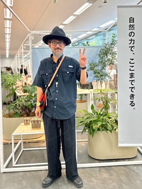「アイテム（シャツ/ブラウス）」を使った、ヤギハシカズヒロさん（メンズ・182cm）の夏コーディネート