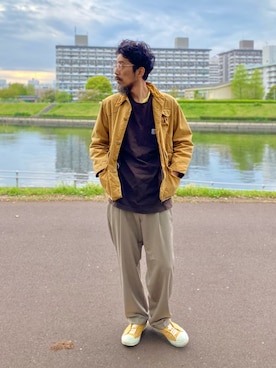 「ごきげんウィーク」｜「アイテム（その他アウター）」を使った、ヤギハシカズヒロさん（メンズ・181cm）の春コーディネート