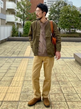「BIG BILL（ビッグビル）のアイテム」を使った、ヤギハシカズヒロさん（メンズ・181cm）の春コーディネート
