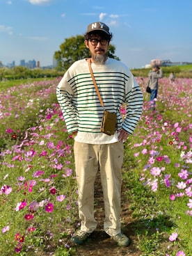 「Champion（チャンピオン）のアイテム（キャップ）」を使った、ヤギハシカズヒロさん（メンズ・181cm）の秋コーディネート