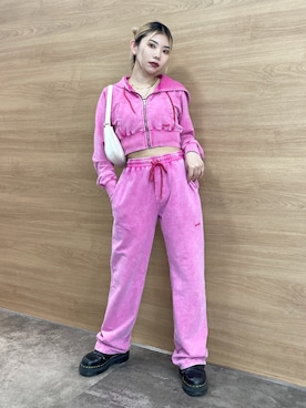 「ピンク」｜「アイテム（スウェットパンツ）」を使った、⭐︎LINA⭐︎さん（レディース・152cm・20代）の春コーディネート