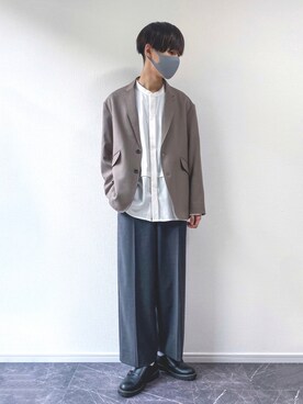 「WYM LIDNM（ウィム バイ リドム）のRELAX DRAPE SET-UP/セットアップ（セットアップ）」を使った、まささん（メンズ・180cm）の秋コーディネート