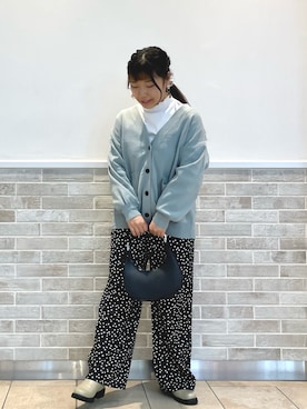「サックスブルー」｜「アイテム（ブーツ）」を使った、みすずさん（レディース・152cm）の冬コーディネート