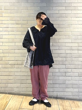 「WEARyouthコーデ」｜「アイテム（チュニック）」を使った、みすずさん（レディース・152cm）の秋コーディネート