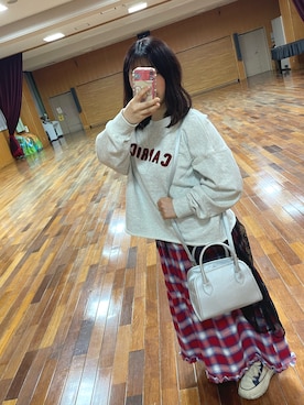「Samansa Mos2 blue（サマンサモスモスブルー）のアイテム（ハンドバッグ）」を使った、みすずさん（レディース・152cm）の冬コーディネート