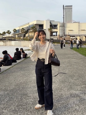 「アイテム（ボストンバッグ）」を使った、monaさん（レディース・154cm）の夏コーディネート