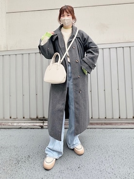 「アイテム（ステンカラーコート）」を使った、てぃるさん（レディース・158cm）の秋コーディネート