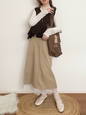 「しまむら（シマムラ）のアイテム」を使った、てぃるさん（レディース・158cm）の秋コーディネート
