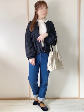 「メロートップス」｜「アイテム（バレエシューズ）」を使った、てぃるさん（レディース・158cm）の秋コーディネート