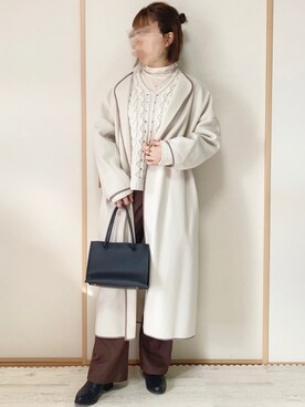 「apres jour（アプレジュール）のアイテム（スラックス）」を使った、てぃるさん（レディース・158cm）の冬コーディネート