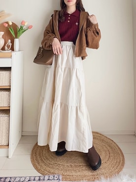 「しまむら（シマムラ）のアイテム」を使った、てぃるさん（レディース・158cm）の秋コーディネート