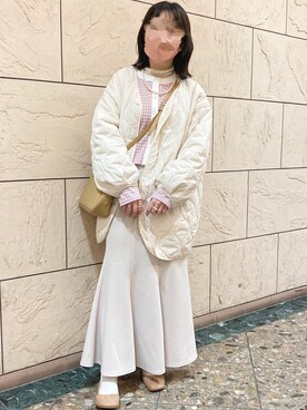 「はじめましてコーデ」｜「アイテム（その他アウター）」を使った、てぃるさん（レディース・158cm）の春コーディネート