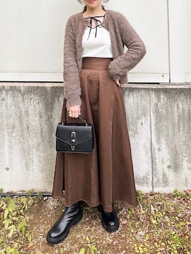 「SHEINのアイテム（ショルダーバッグ、ブラック系）」を使った、てぃるさん（レディース・158cm）の春コーディネート