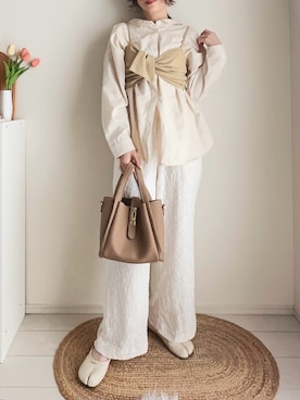 「ベージュ」｜てぃるさん（レディース・158cm）の春コーディネート