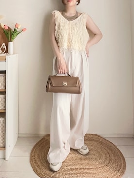 「しまむら（シマムラ）のアイテム（ショルダーバッグ）」を使った、てぃるさん（レディース・158cm）の夏コーディネート