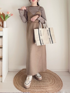 「しまむら（シマムラ）のアイテム」を使った、てぃるさん（レディース・158cm）の秋コーディネート