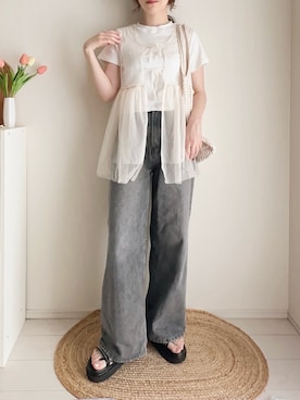 「GRL（グレイル）のアイテム（サンダル）」を使った、てぃるさん（レディース・158cm）の夏コーディネート